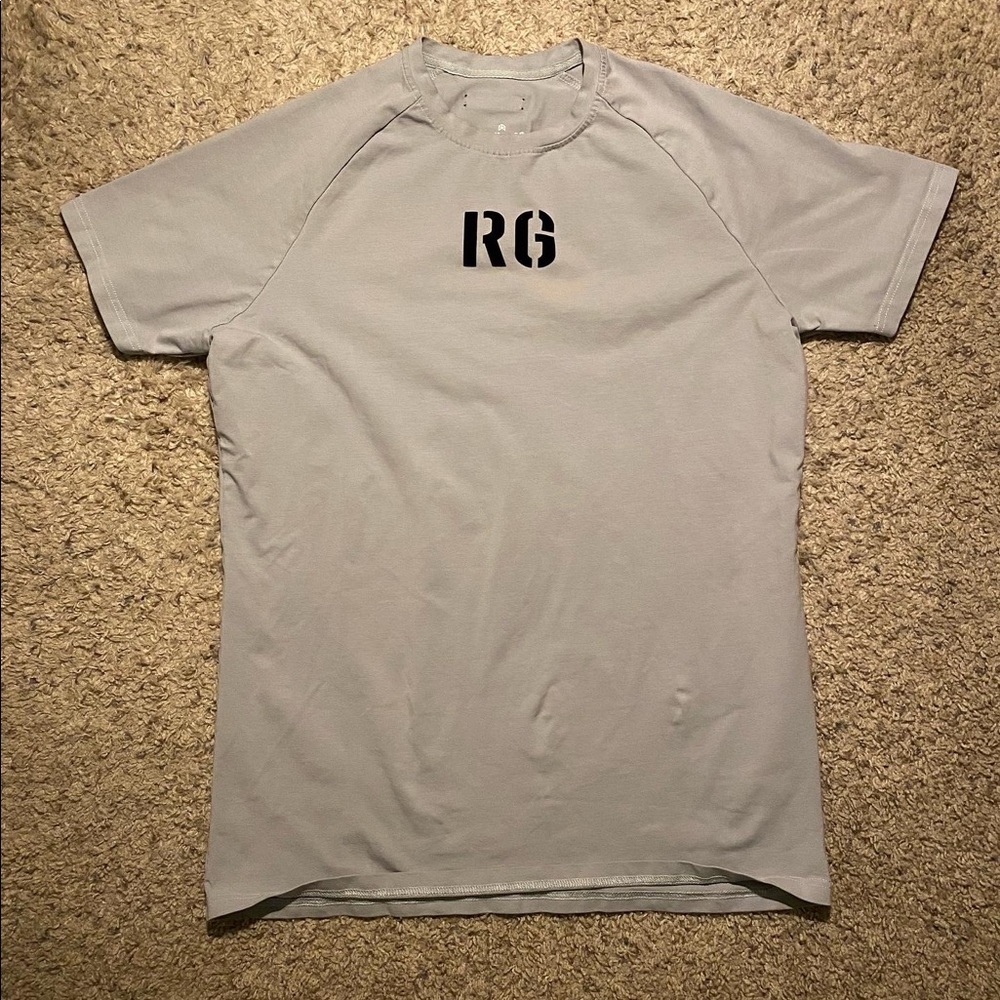 Rawgear Velvet Logo T Shirt Size Medium Gray Minimal Gym Workout
